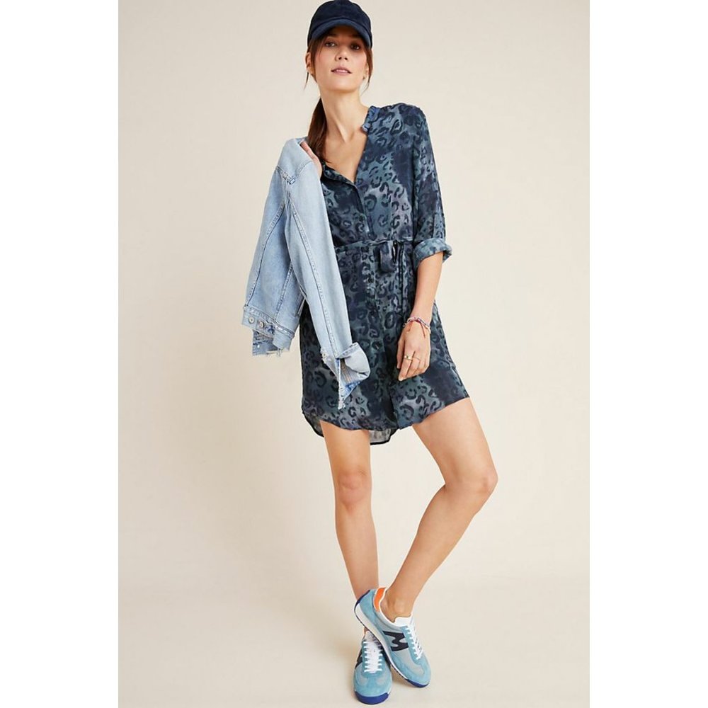 Anthropologie Cloth & Stone Leopard Shirtdress